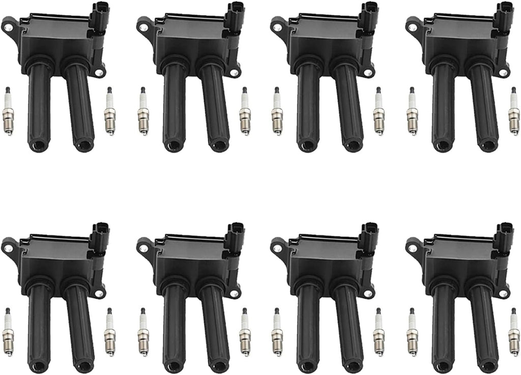 ENA Set of 8 Ignition Coil Pack 16 Spark Plug Compatible with Chrysler Dodge Jeep Ram 1500 2500 3500 300 Charger Durango Magnum Commander Aspen Grand Cherokee 2006-2008 5.7 6.1 V8 Replace# UF504 570