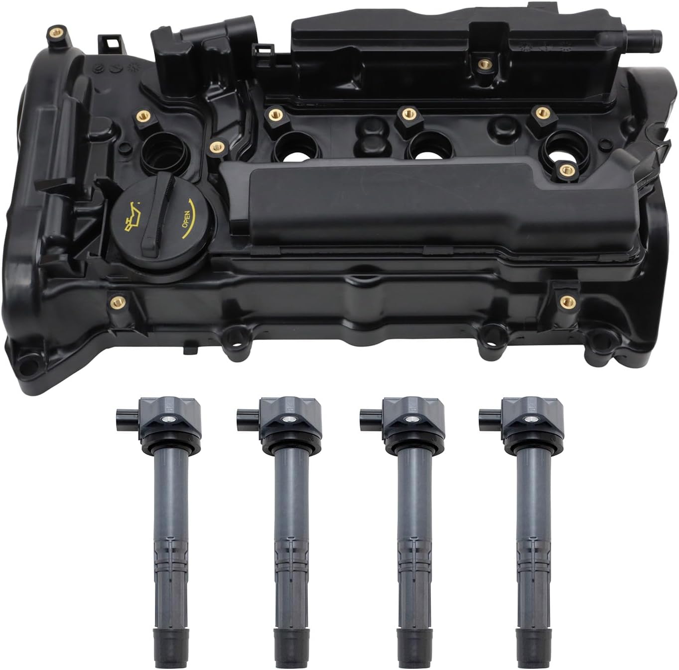 TRQ Ignition Coil Kit 5 Piece Coil on Plug Compatible with 2016-2021 Acura ILX 2015-2020 TLX 2013-2017 Honda Accord 2015-2019 CR-V