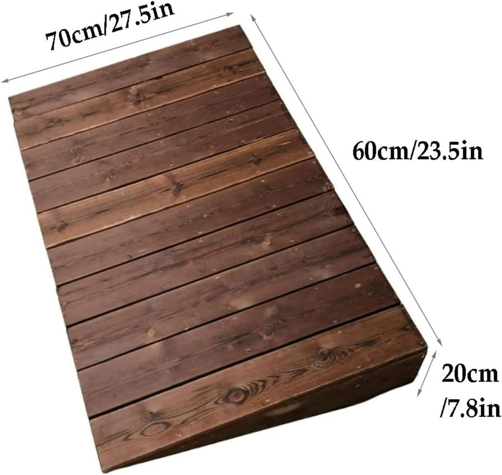 Wood Threshold Ramps 10/18/20/25cm Rise Entry Ramp,for Home/Steps/Stairs/Doorways/Curbs,Non Slip Surface,600lbs Capacity (Color : A, Size : 60x70x20cm(23.5x27.5x7.8in