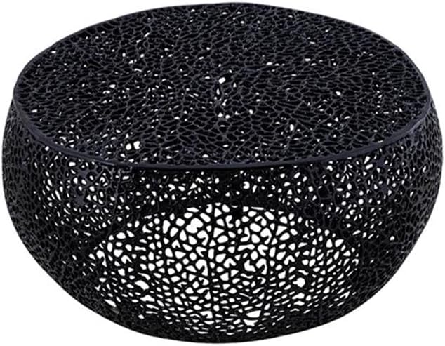 Pemberly Row Round Coffee Table, 32' W x 32' D x 16' H, Durable Aluminum Construction, Black Finish, Modern Style Living Room Table with Versatile Design and Functional Surface