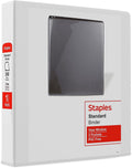 Staples 3‑Ring Binder, 1.5' D‑Ring, White, Mid‑Capacity Organizer for Home, Office & School, Holds up to 350 Sheets, 12‑Pack