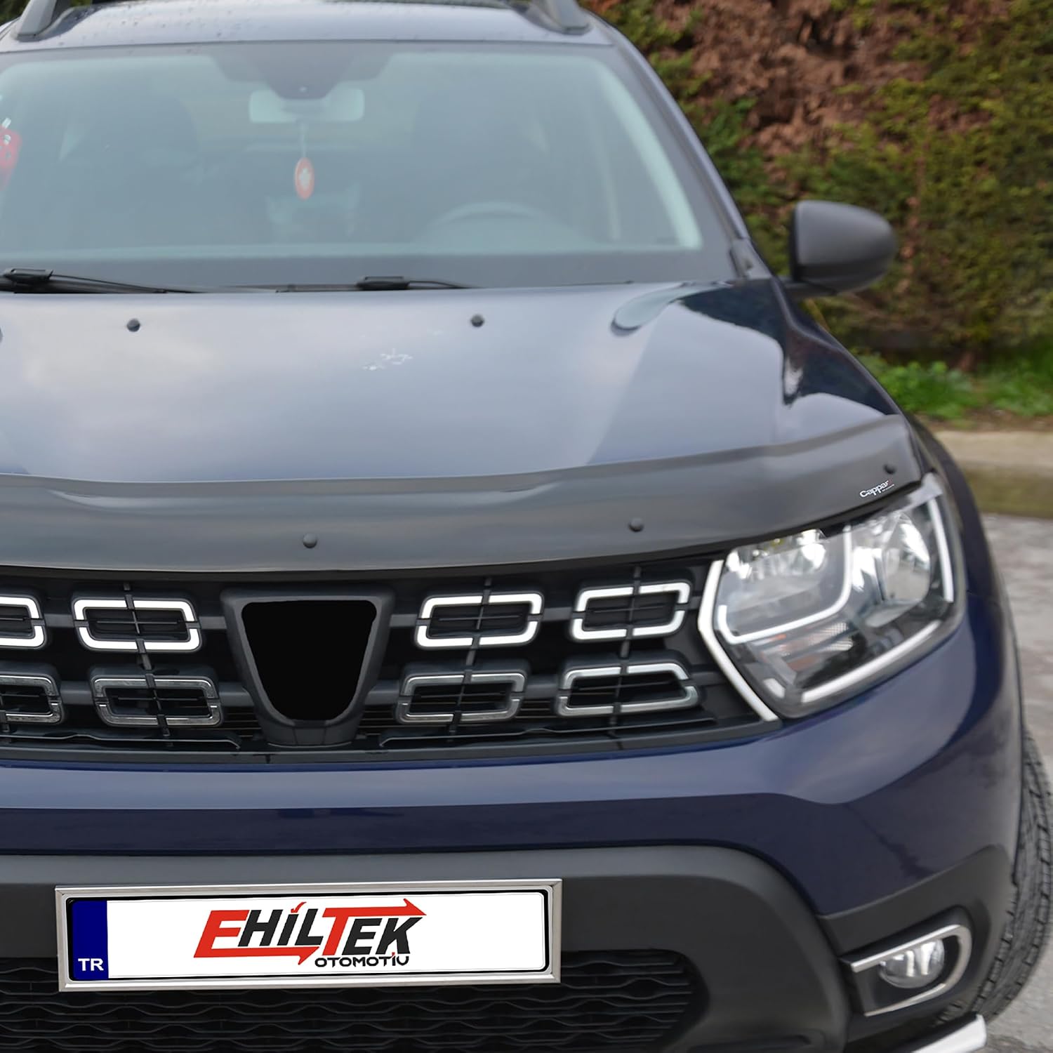 Hood Deflector Guard fits Renault Dacia Duster 2018-2023, Bugflector Bug & Bonnet Shields, Black ABS Hood Protector, Protects from Particles & Bug, All Weather Durable Car Exterior Accessories