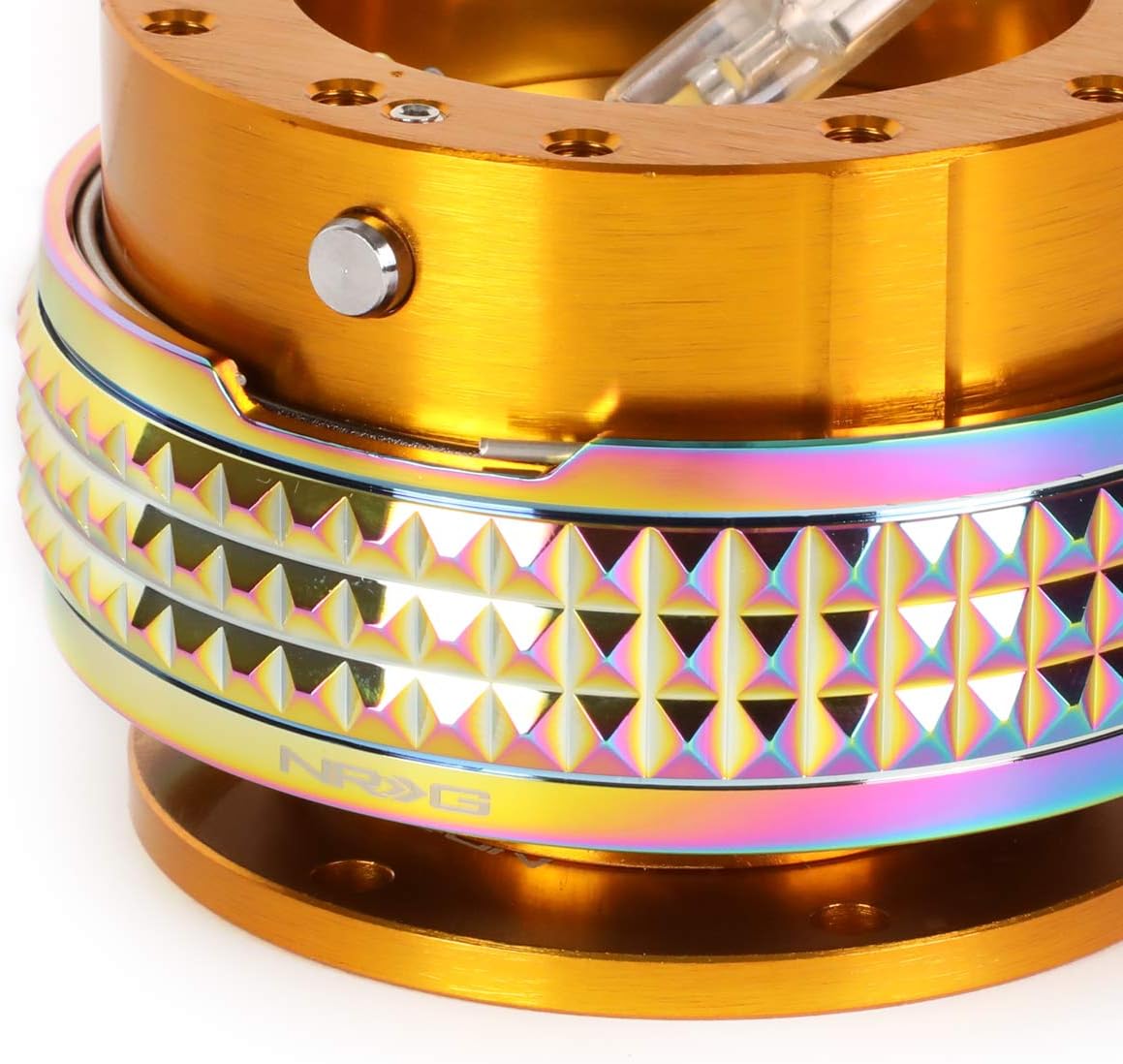 NRG Innovations SRK-210RG/MC Quick Release Kit (Rose Gold Body/Neochrome Pyramid Ring)