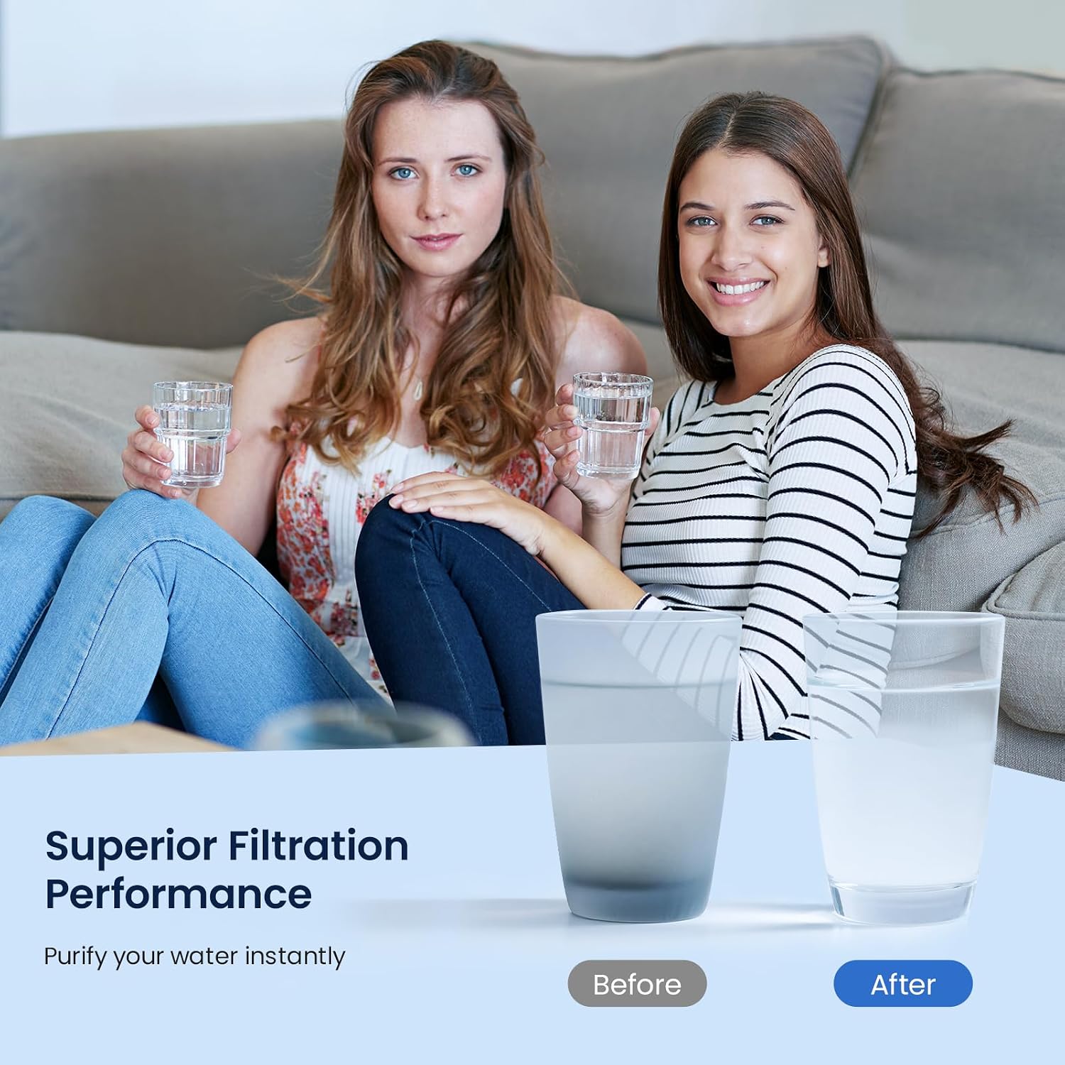 GLACIER FRESH Replacement for 4204490 Water Filter and 7007067 Air Purification Cartridge Combo Pack, Compatible with Sub-Zero 4204490, 4290510 Water Filter, 7042798/7007067 Air Filter(3+3)