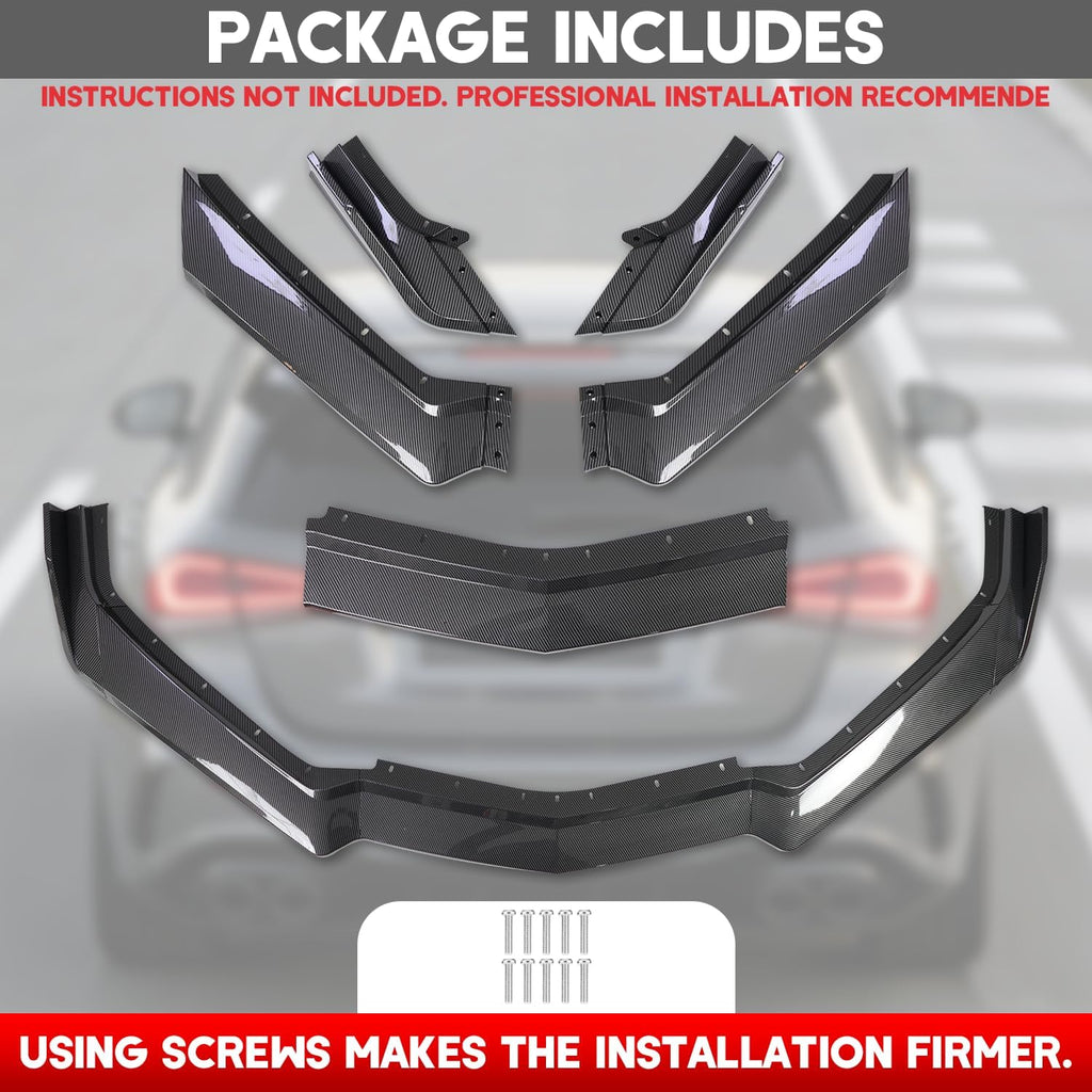 Front Bumper Lip Splitter Spoiler Compatible with Chevy Corvette C8 2020-2025, C8 Front Lip, Corvette C8 Front Splitter Air Dams Chin Spoiler Auto Parts Accessories (Front Lip-Carbon Fiber)