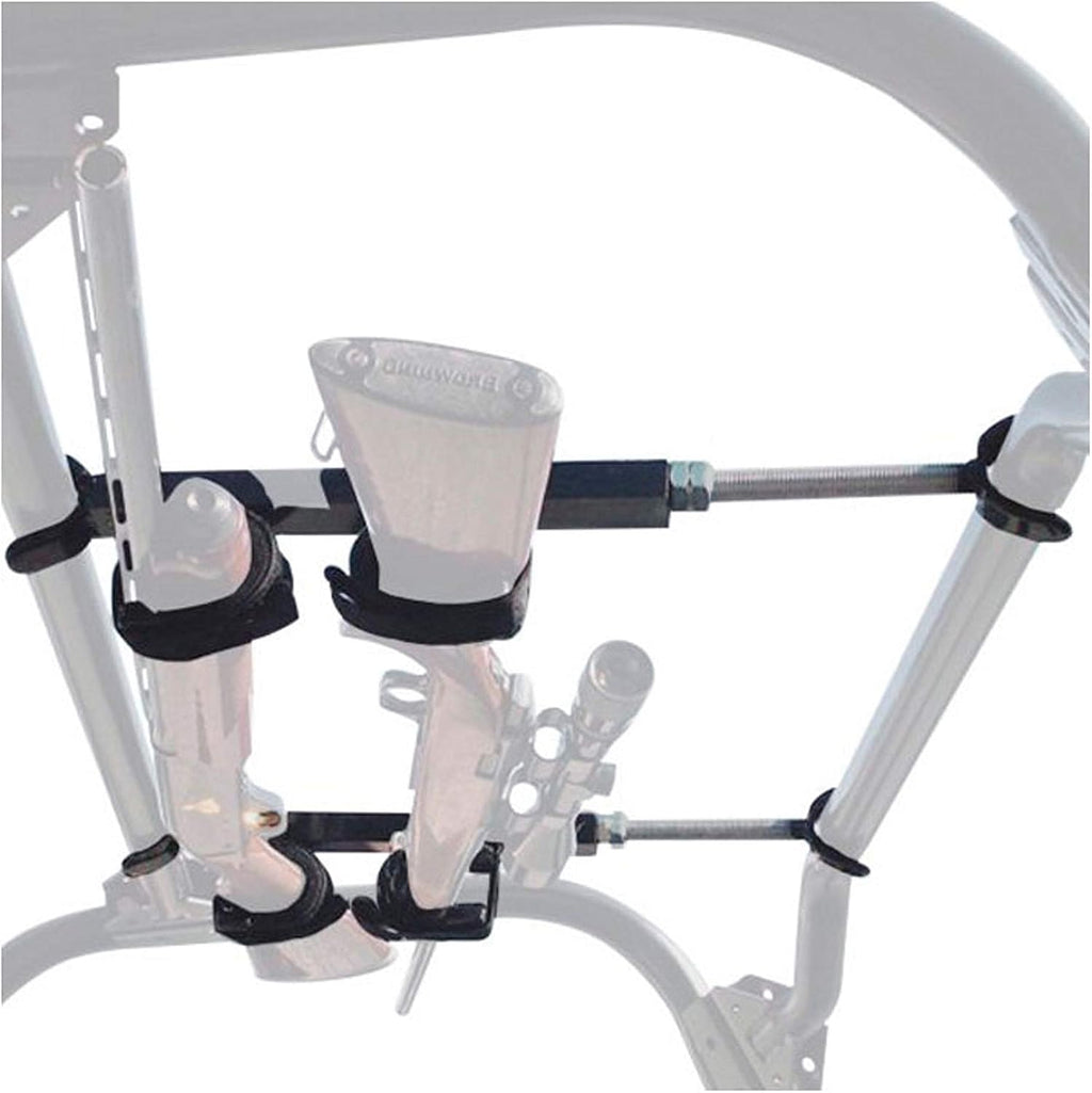 Great Day Quick-Draw Overhead Gun Rack - For UTVs With Roll Bar Depth of 15-23in - Black Powder-Coated Finish - 2 Gun Model, QD855-OGR
