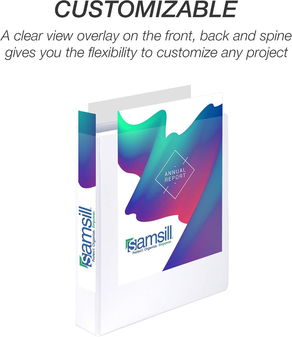 Samsill Durable 1.5 inch 3 Ring Binder, Made in USA, D Ring Binder, 100% Recycled Chipboard, White, Pallet of 480 Binders in 40 Cartons