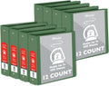 BAZIC Products 3 Ring Binder 3' View Binders Slant D Ring Organizer - Green, Hold 600 Sheets Paper, for School Office Home, 12-Count