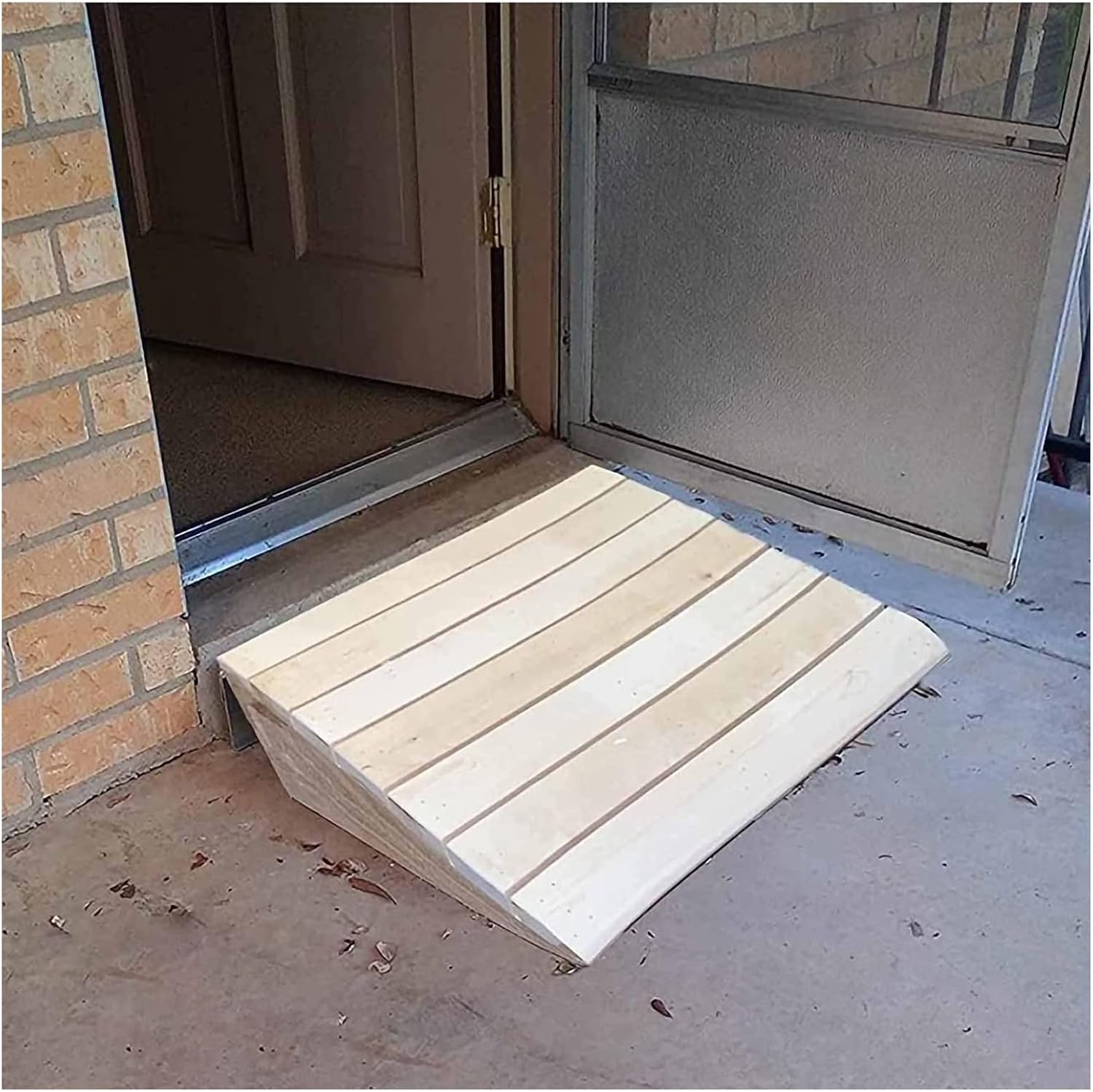 6 Inch Rise Solid Wood Threshold Wheelchair Ramps, Anti-Slip Surface Portable Mobile Car Ramp, Home Stairs Doorway Wooden Ramp Pad (Size : 15.7x15.7x6in/40x40x15cm)