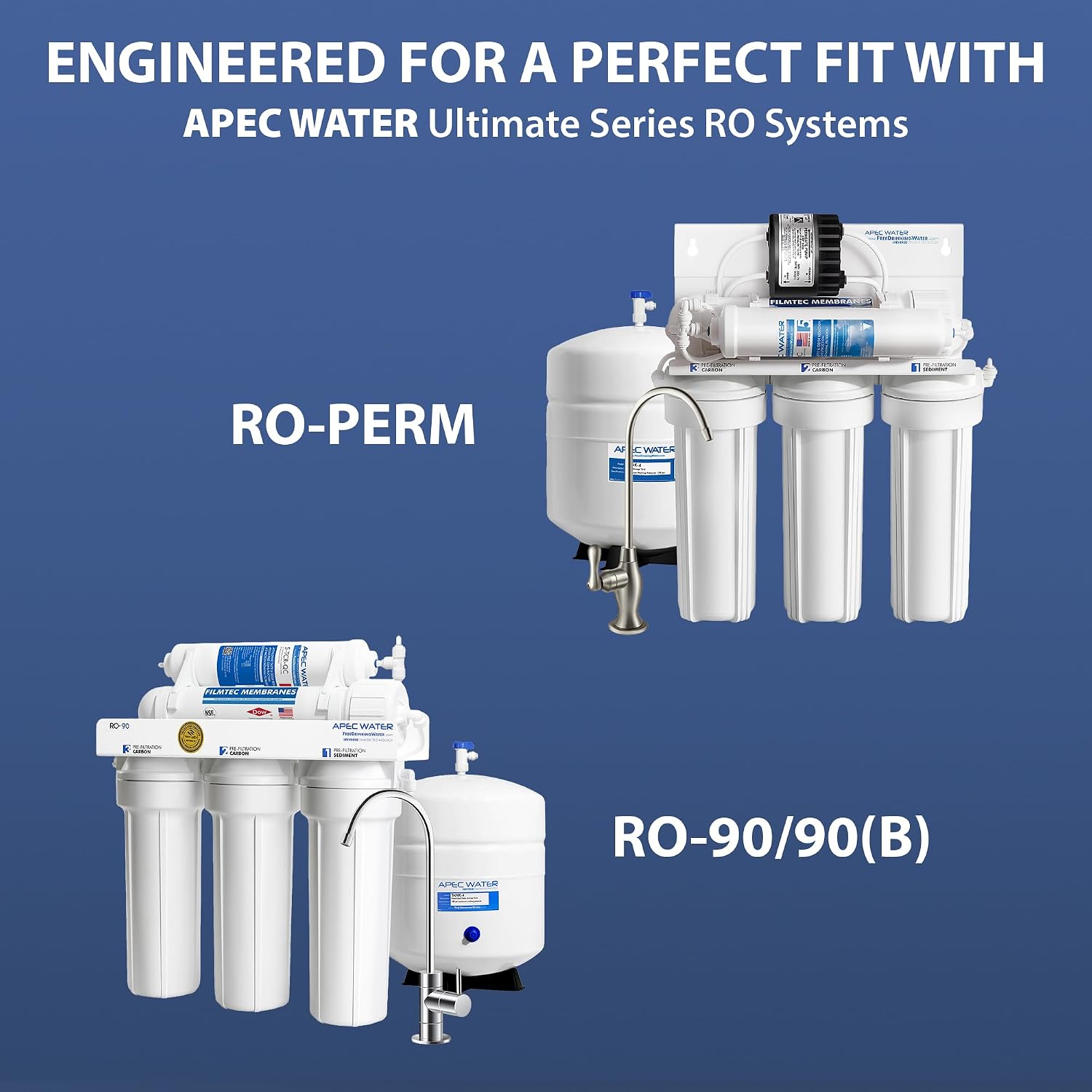 APEC FILTER-MAX90 US Made 90 GPD Complete Replacement Filter Set for Ultimate Series Reverse Osmosis Water Filter System (for Standard 1/4' Output System)