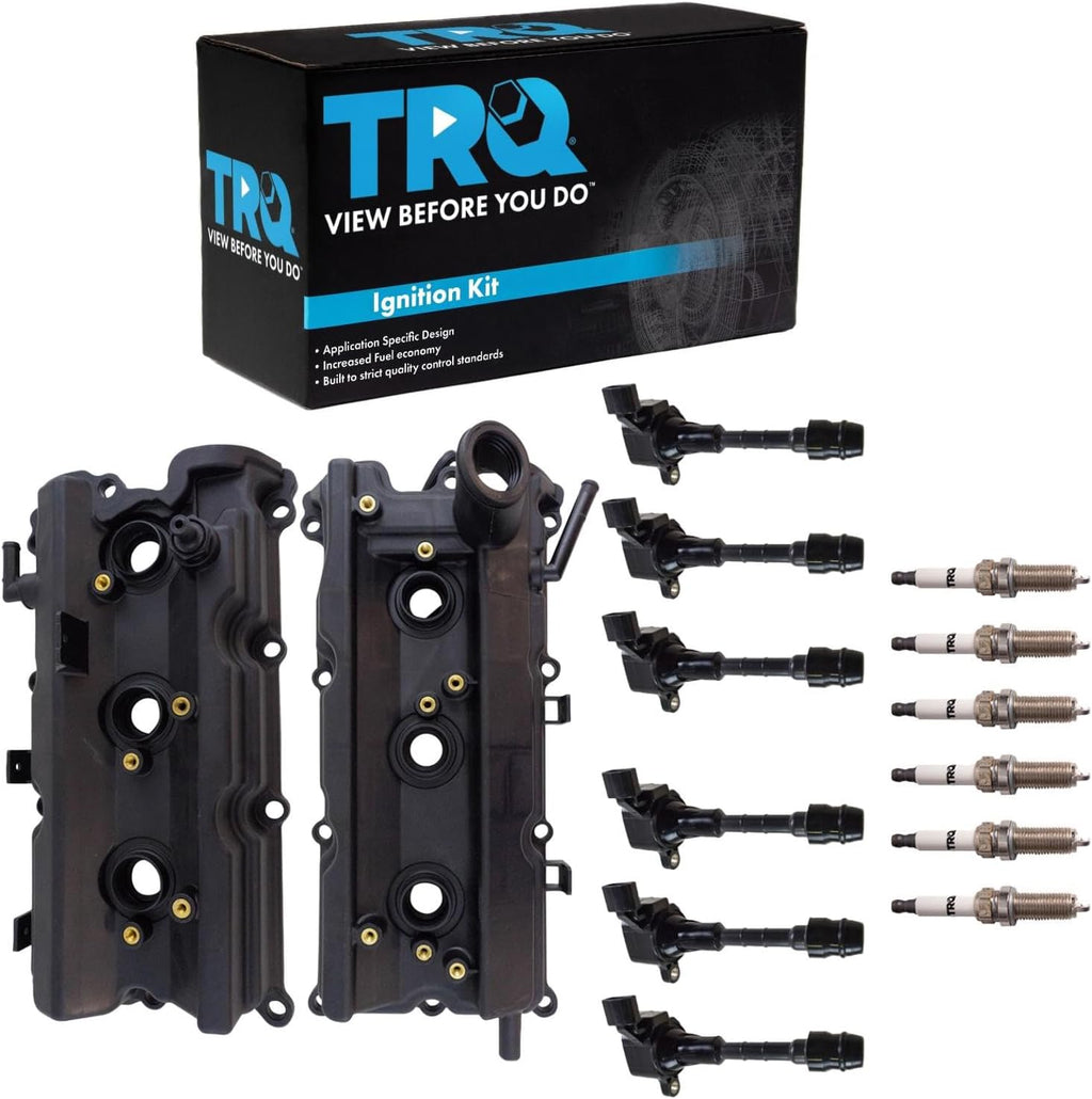 TRQ Ignition Coil and Spark Plug Kit 6 Piece Iridium Spark Plugs Compatible with 2007 Infiniti G35