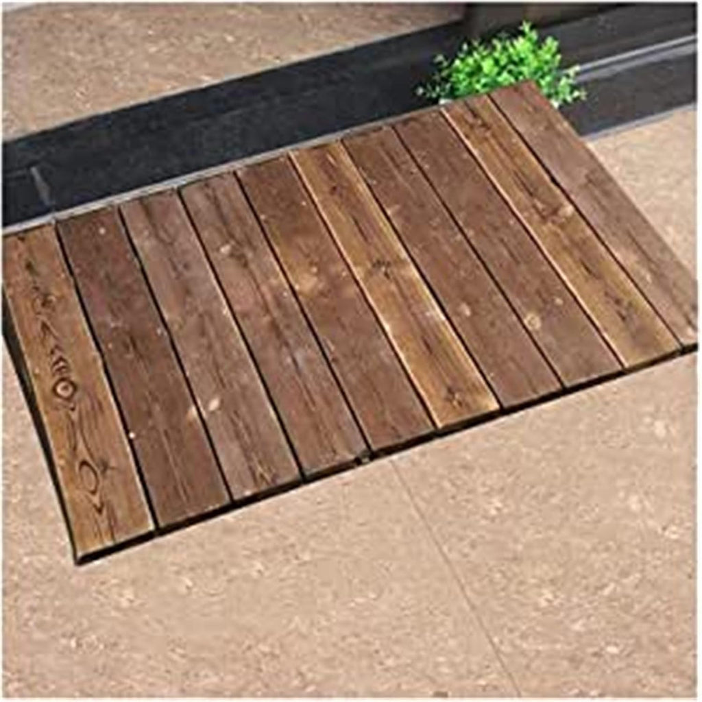 Threshold Ramp Driveway 10'/8'/7'/4' Rise Wooden Threshold Ramps for Doorways, Non-Slip Durable Entry Ramp for Home/Garden Step/Sheds Doors(60x80x25cm)