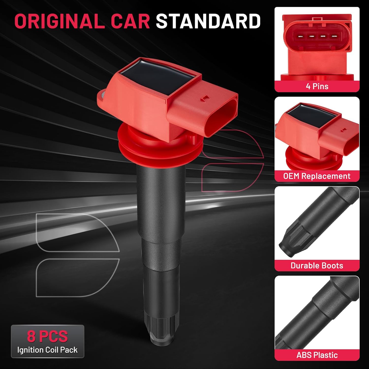 BDFHYK Ignition Coil Packs Compatible with Porsche 2008-2018 Cayenne, 2011-2016 Panamera V6 V8 3.6L 4.8L Coil for UF660 94860210402 94860210404 94860210406 Set of 8