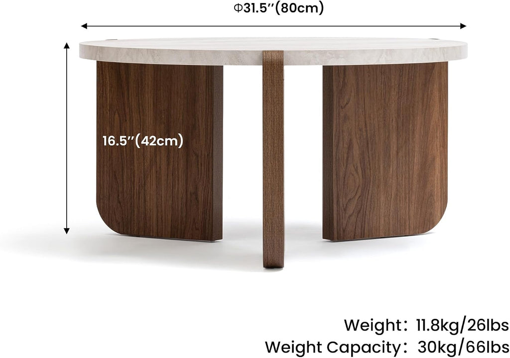 HOMPUS 4-Piece Farmhouse Table Set Includes: 31.5' Coffee Table, Two 17.7' Side Tables & 43.3' Entryway Console Table, Modern Living Room Table Sets for Hallway, Office, Bedroom, Home