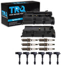 TRQ Ignition Coil and Spark Plug Kit 14 Piece Iridium Spark Plugs Valve Cover Compatible with 2005-2019 Nissan Frontier 2012-2018 NV1500 NV2500 NV3500 2005-2012 Pathfinder 2005-2015 Xterra