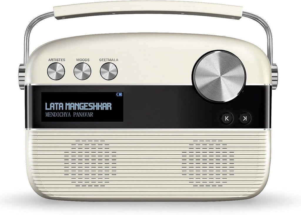 Carvaan Saregama Marathi Portable Digital Music Player (Porcelain White)