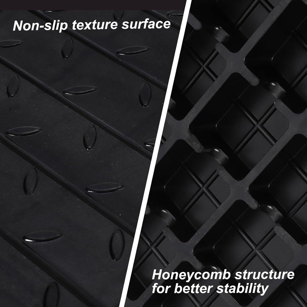 Towallmark Rubber Threshold Ramp Doorway, 4'' Rise Wheelchair Threshold Ramp, 2500LBS Capacity No-Slip Driveway Curb Ramps for Wheelchair Mobility Scooter Power Chairs with 3 Channels Cord Cover