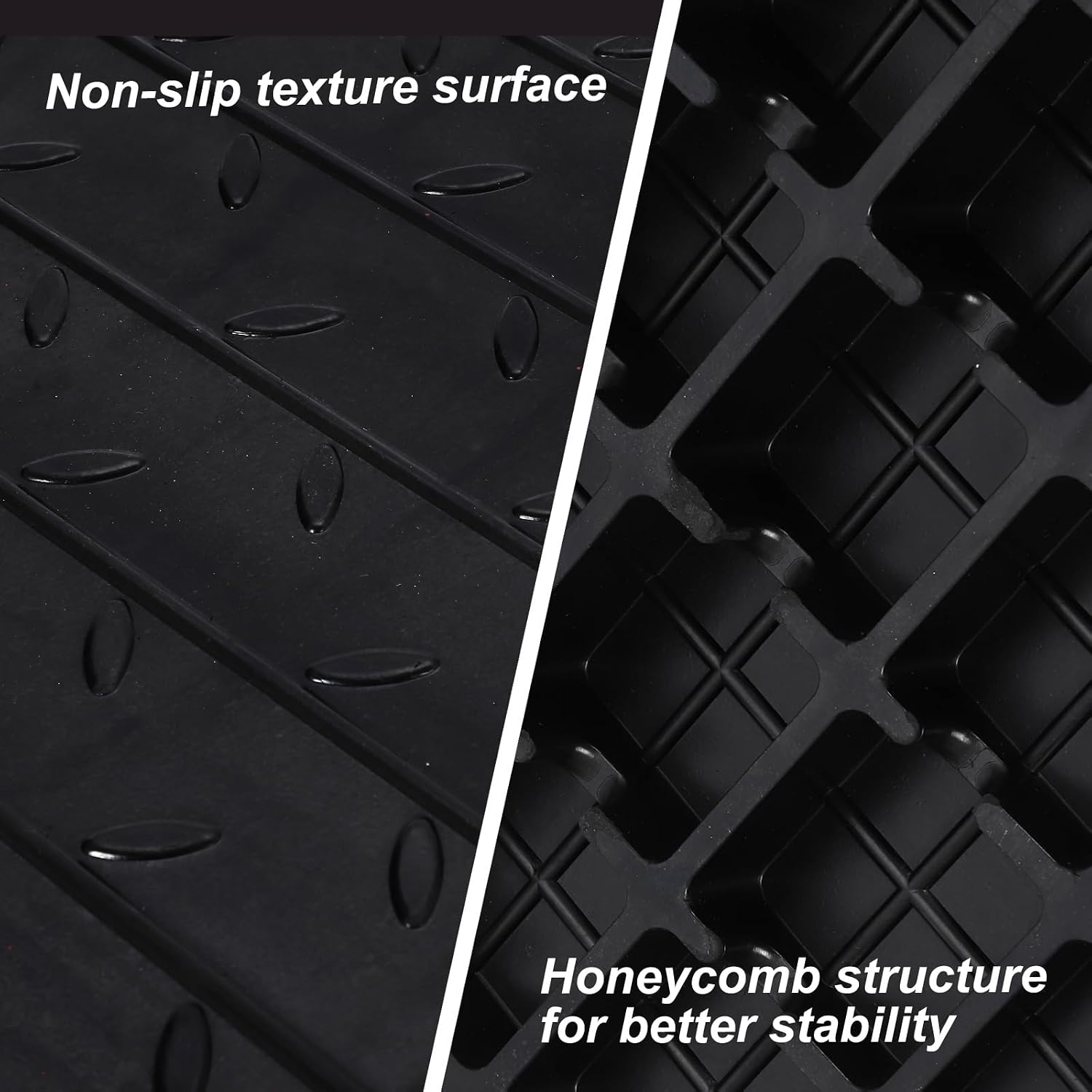 Towallmark Rubber Threshold Ramp Doorway, 4'' Rise Wheelchair Threshold Ramp, 2500LBS Capacity No-Slip Driveway Curb Ramps for Wheelchair Mobility Scooter Power Chairs with 3 Channels Cord Cover