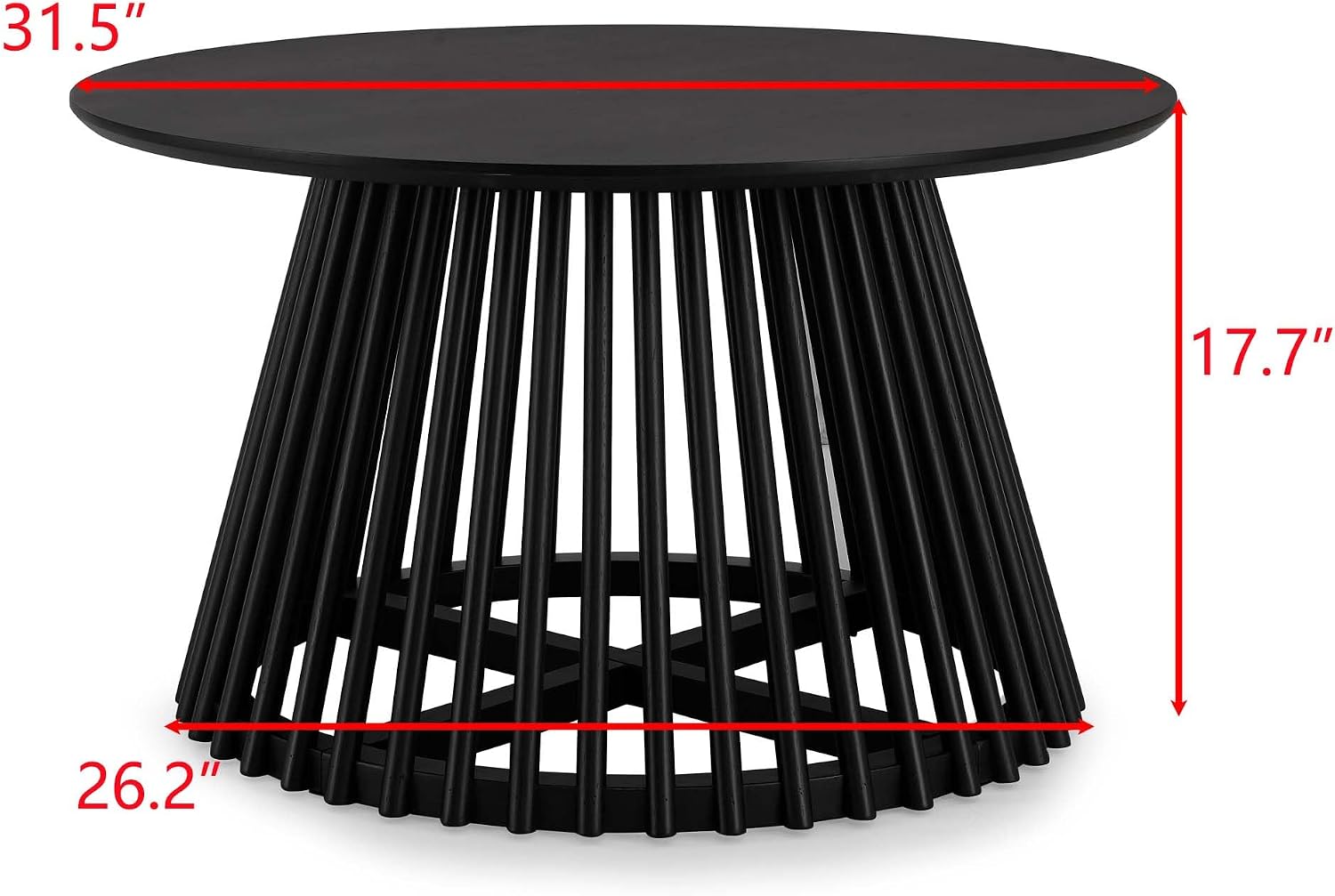 KEVINSPACE Round Coffee Table Solid Wood Nesting End Table Set of 2 Wood Side Table Circle Modern Accent Tables Farmhouse Circle Side Table Sets for Small Spaces Living Room Apartment Bedroom Black