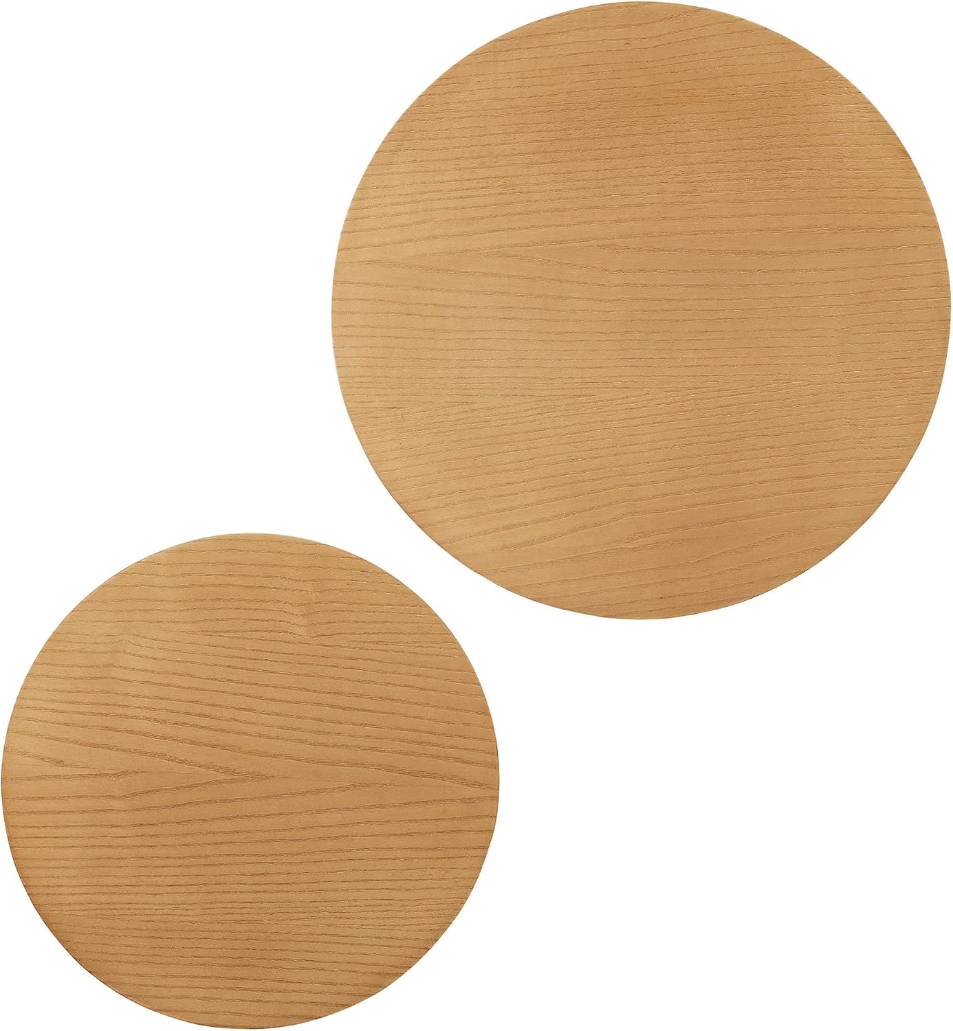 Modway Amani Nesting Coffee Table Set of 2 in Natural - Modern Round Drum Tables - Stackable End Tables for Small Spaces - Circle Side Table Set for Living Room