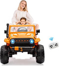 GarveeLife 24V Ride On Car for Kids, 2 Seater Electric Truck with Remote Control, 4x45W Powerful Engine, Battery Powered Ride On Toys for Kids, 4WD/2WD Switchable, Led Headlight & Music Player, Orange