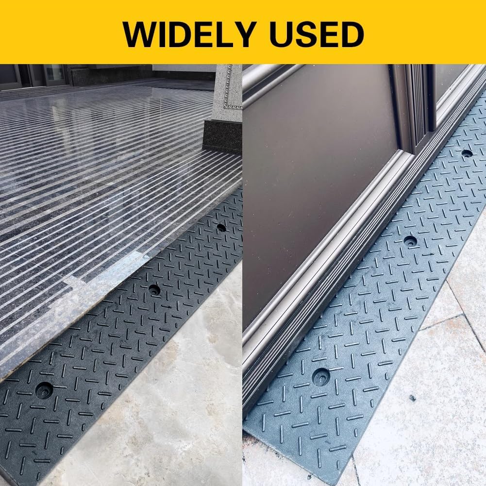 Rubber Curb Ramp Heavy Duty Rise Driveway Ramps Threshold Ramps for Loading Cars Vehicles Truck Scooter Bike Motorcycle(39.4x15.0x5.9in)