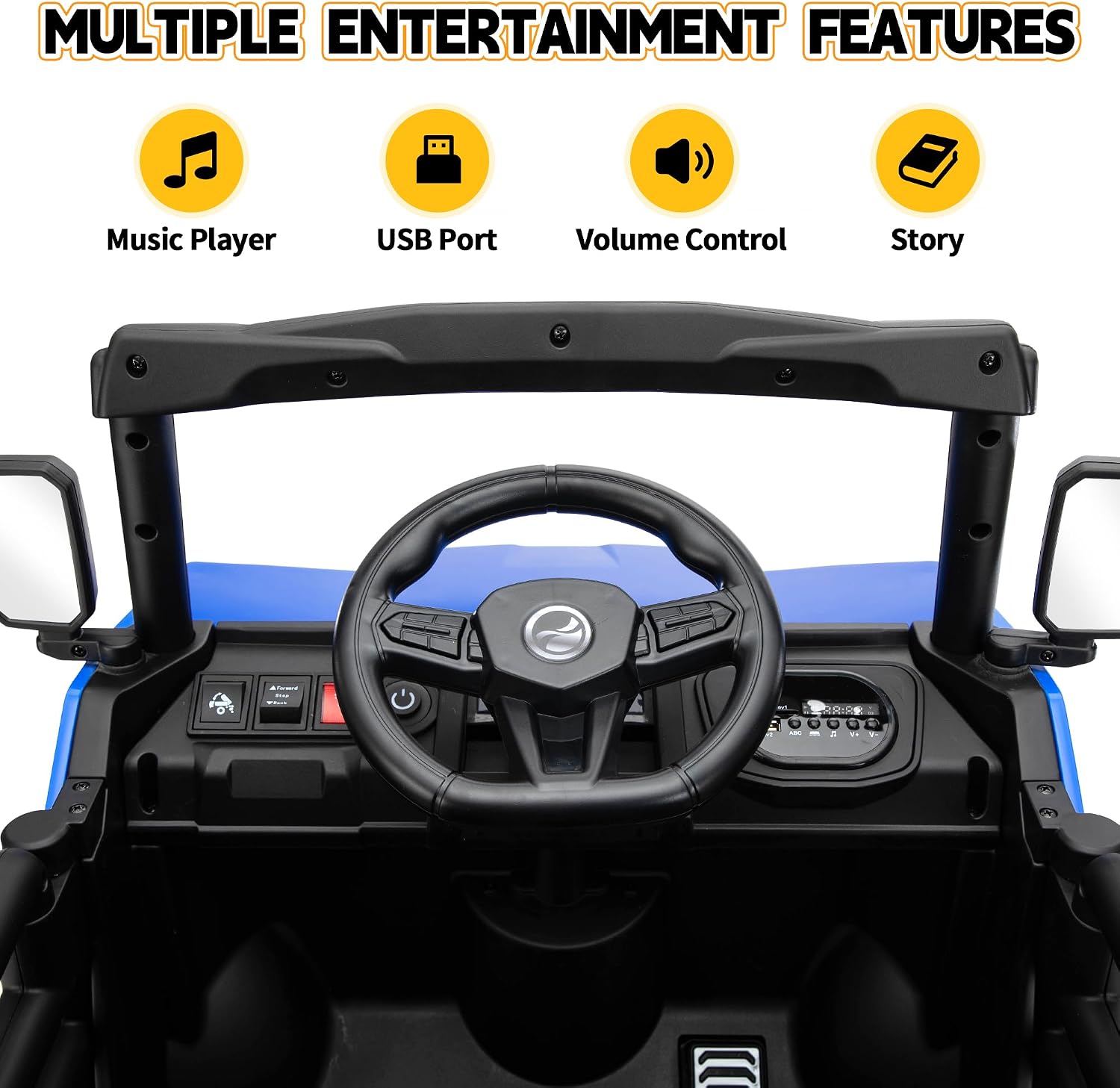 TOBBI Ride on Dump Truck with Electric Dump, Ride on Car with Remote Control, Kids Car to Drive Battery Power Wheels Electric Car Toys for Kids Toddlers Aged 3-8 with Music Player LED Light