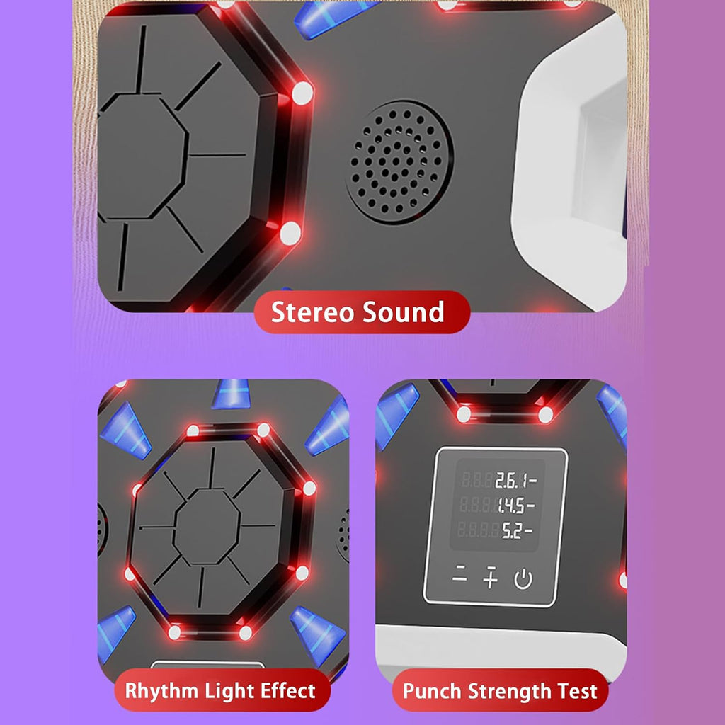 Smart Music Boxing Machine,Wall Mount Punching Machine with Gloves,Workout Punching Equipment for Living Room and Office
