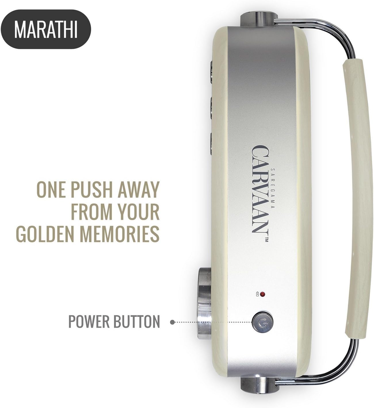 Carvaan Saregama Marathi Portable Digital Music Player (Porcelain White)