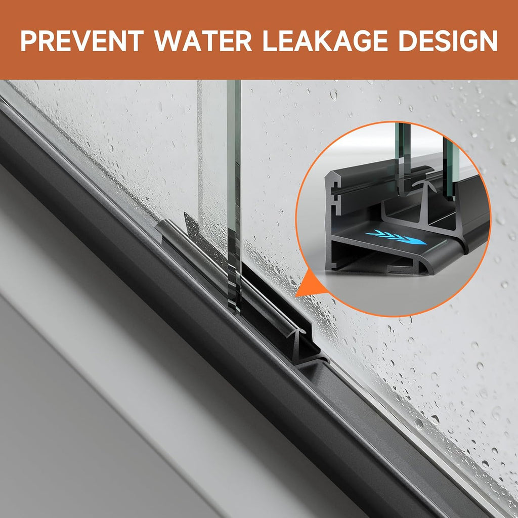 Bathtub Shower Door, 50-60' W x 57' H Shower Glass Door, Semi-Frameless Double Sliding Bathroom Tub Shower Door with 1/4 inch Clear Tempered Glass, Matte Black