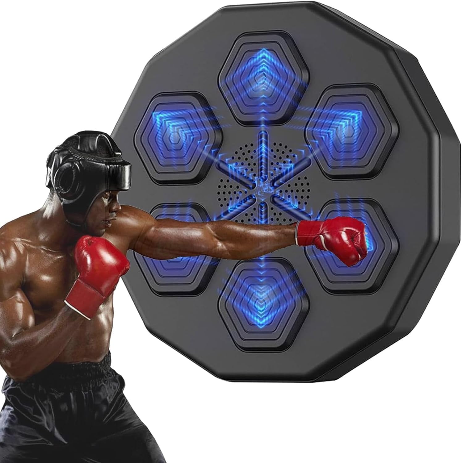 Boxing Machine with Music Home Wall Mount Punching Sports Equipment Portable Electronic Smart Focus Agility Training Target Punching Pads for Home Workout and Family Fun Gift