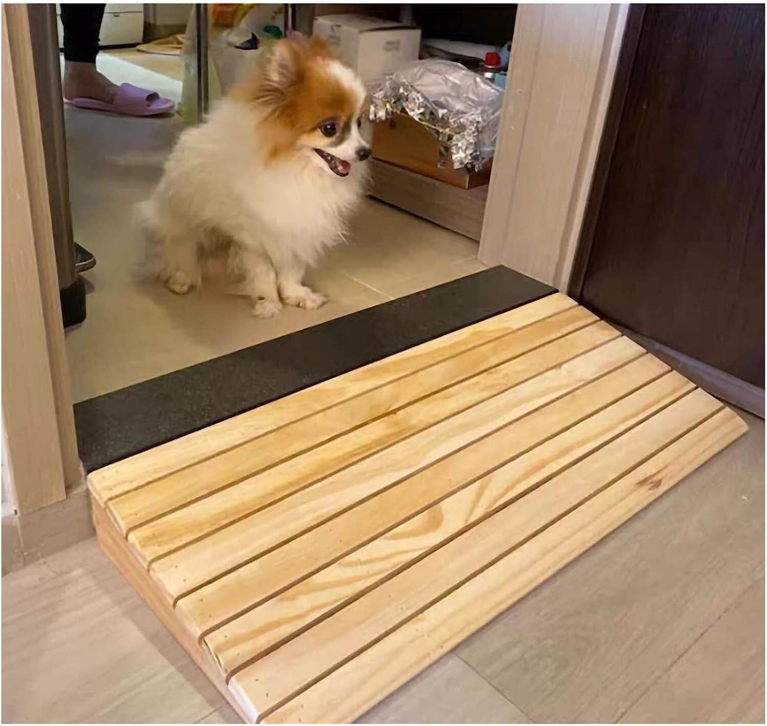 Wood Threshold Ramp, 2/3/4/5/6 Inch Rise Threshold Ramp Doorway, 660lbs Load Capacity, Non-Slip Surface Wooden Threshold Ramp for Wheelchair/Home/Garden Step (Size : 30.8x30x8cm/12.1x11.8x3.1in