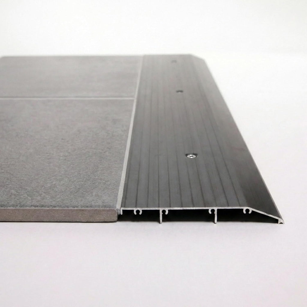 ADA Tile Saddle Threshold Aluminum ADA Compliant Door Saddle for Tile Floors – 1/2' Height – 5-1/2' or 6-1/2' Wide – Prehung Ready, Top Screw Holes Commercial-Residential (48'x 5')
