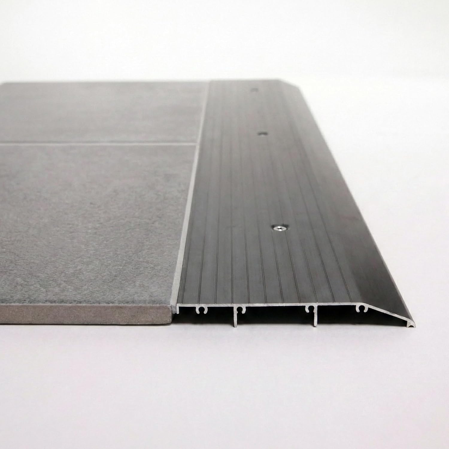 ADA Tile Saddle Threshold Aluminum ADA Compliant Door Saddle for Tile Floors – 1/2' Height – 5-1/2' or 6-1/2' Wide – Prehung Ready, Top Screw Holes Commercial-Residential (48'x 5')
