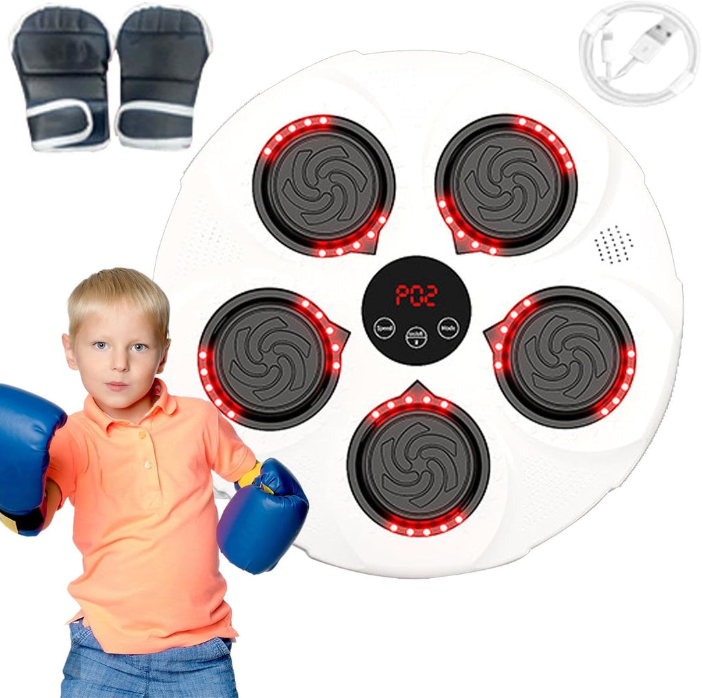Electronic Boxing Trainer with Boxing Gloves, Smart Wall Strike Machine, Electronic Music Boxing Machines, Training Machine, Speed Adjustable Punch Equipment