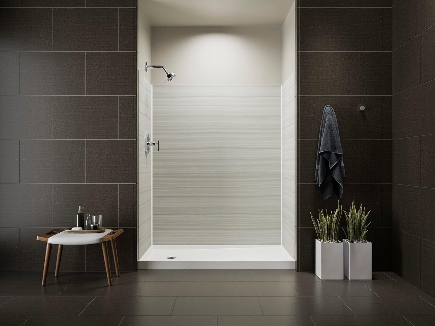 KOHLER 48' x 32' single-threshold shower base with left-hand drain