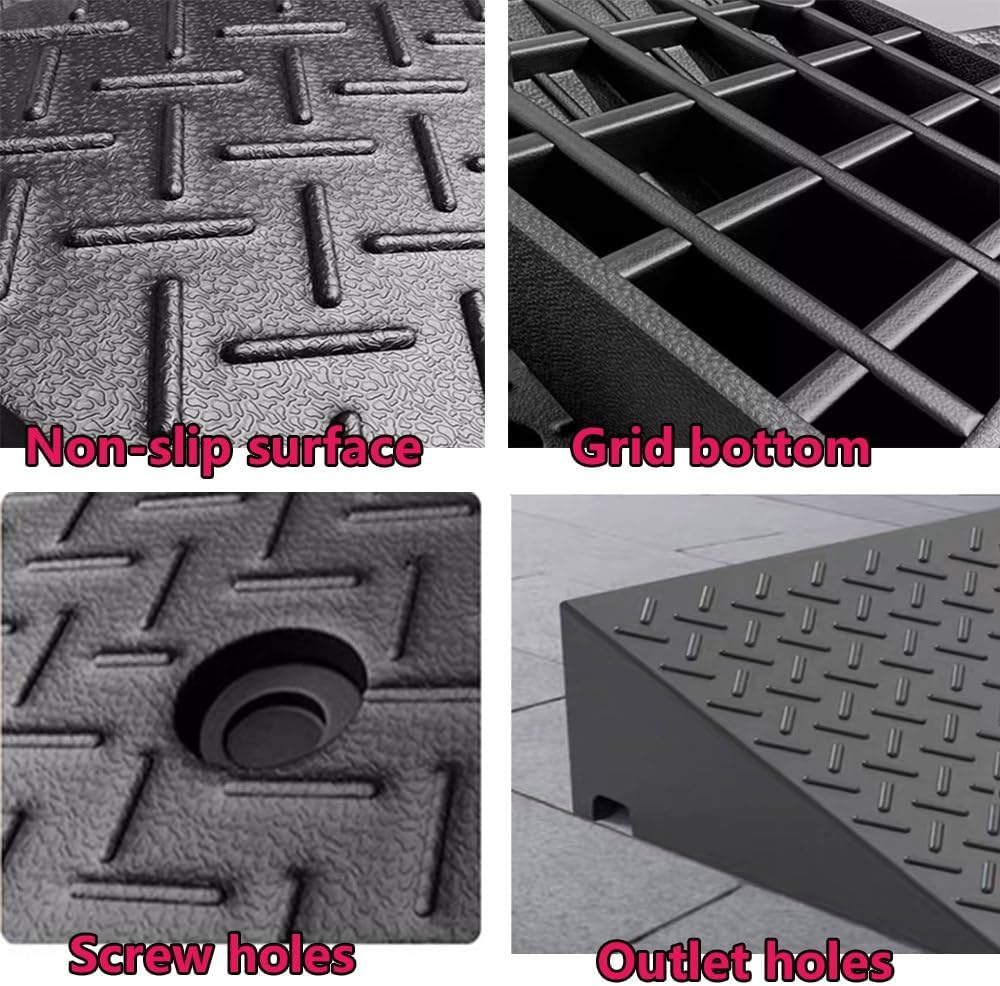 Portable Cars Curb Ramps, Rubber Loading Ramp 2' 8' Rise Non-Slip Wheelchair Threshold Ramp Heavy Duty Driveway Ramps for Doorway Sidewalk Garage(H 19 CM/7.5')
