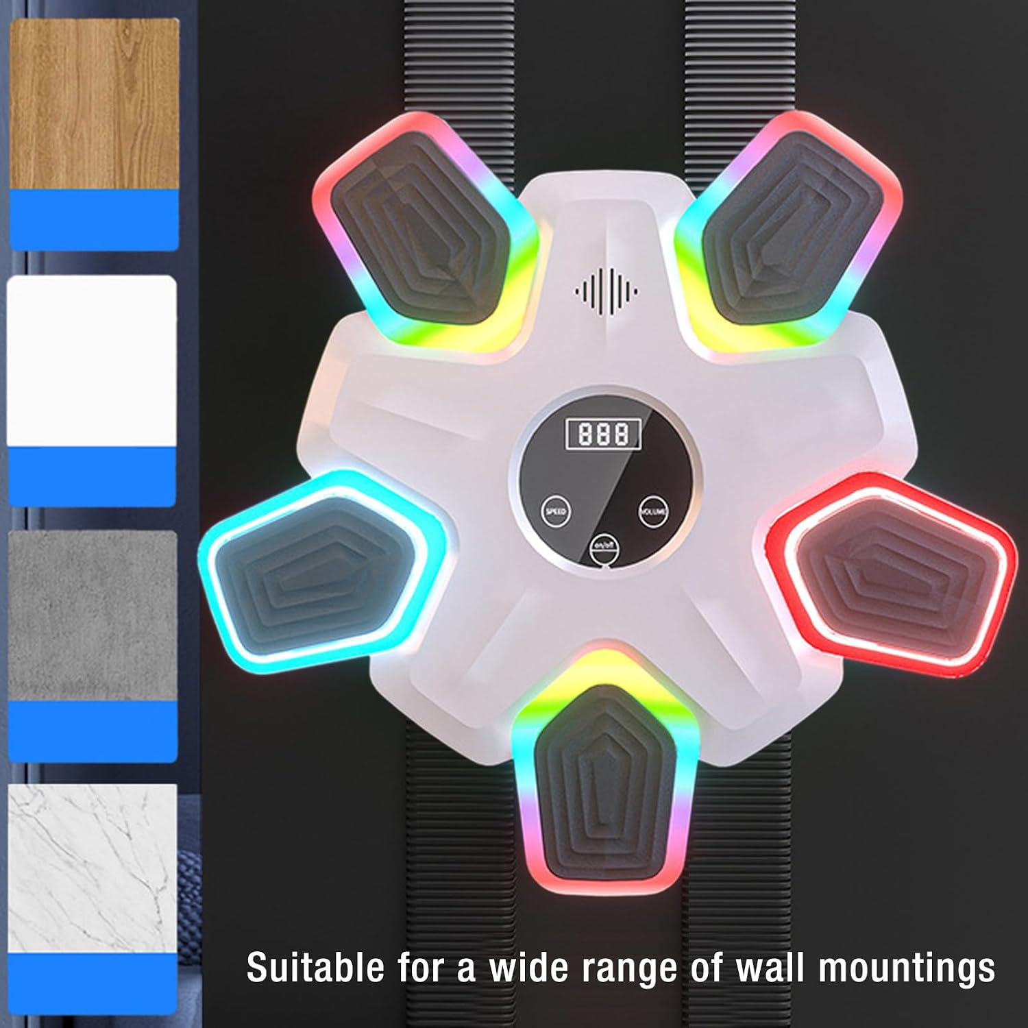 plplaaoo Smart Music Boxing Machine Wall Mounted Boxing Training Machine Relieve Stress Music Boxing Trainer for HOM Gym (Adult Version)