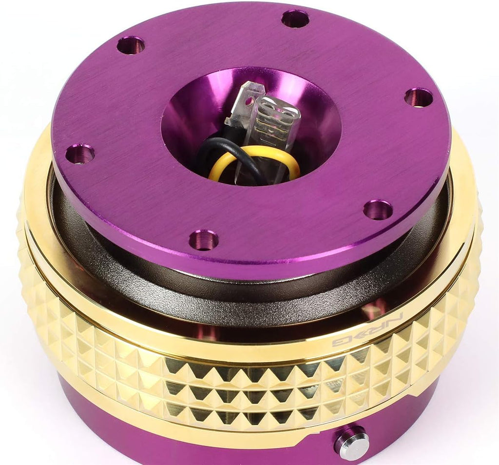 NRG Innovations SRK-210PP/CG Quick Release Kit (Purple Body / Chrome Gold Pyramid Ring)