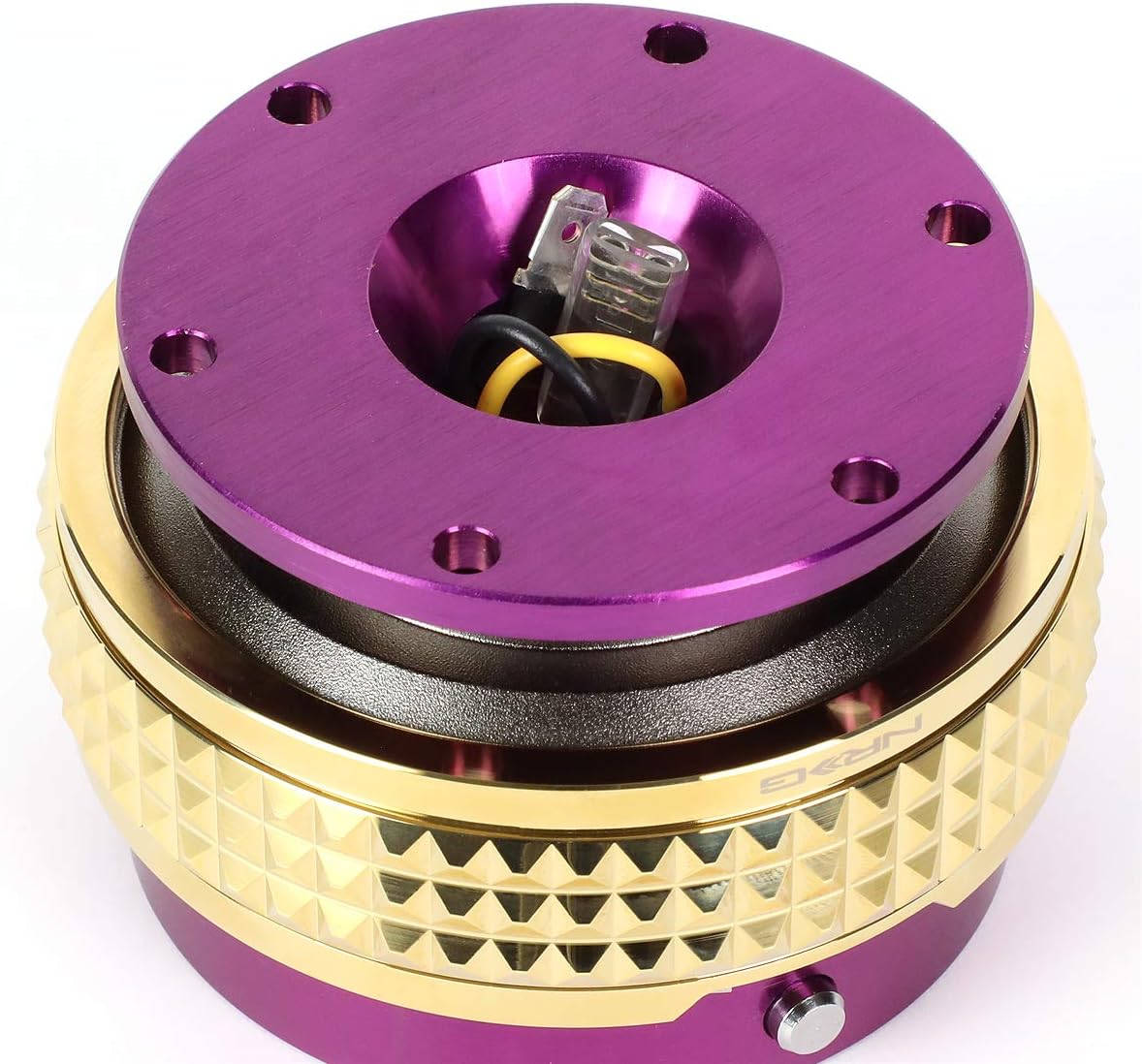 NRG Innovations SRK-210PP/CG Quick Release Kit (Purple Body / Chrome Gold Pyramid Ring)