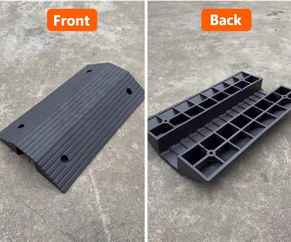 4 Inch Bridge Threshold Ramp Solid Rubber Wheelchair Ramp W/Non-Slip Surface, 3' Rise Driveway Ramps for Doorways, Entry, Walkers, Carts, Scooters(3' Rise/80x40x8cm)