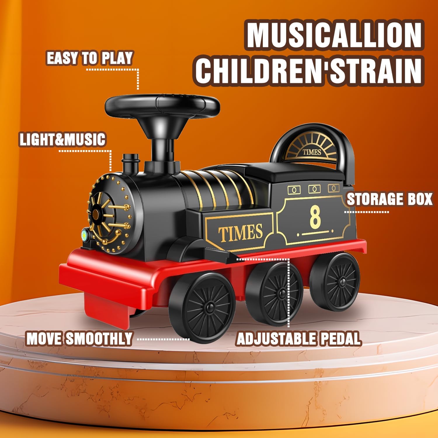 Ride on Train Toys Electric TrainSet with Track 2 Seaters Cargo Car,Music,Light Christmas Birthday Gifts for Toddlers Kids Boys Girls
