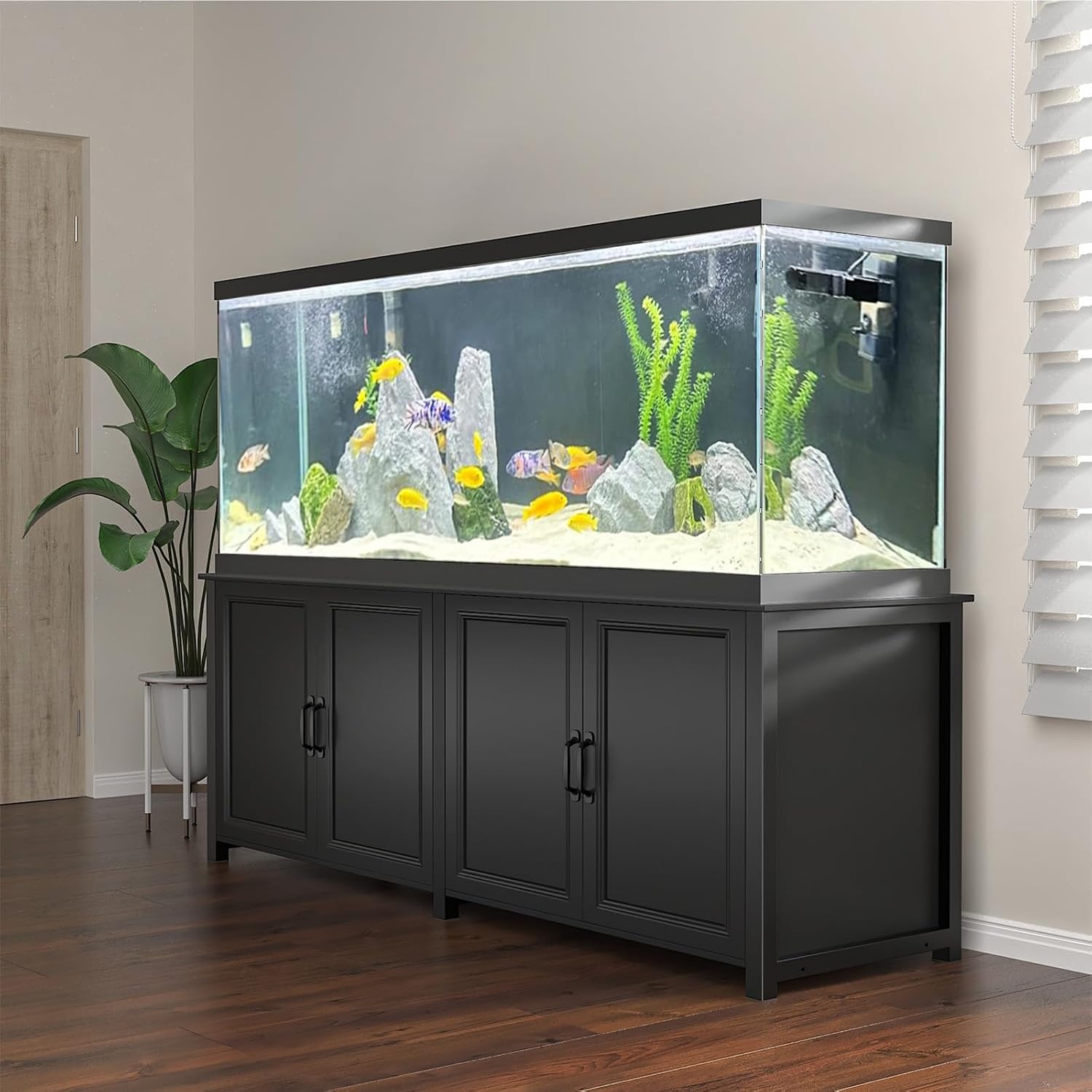 GDLF 180-200 Gallon Large Fish Tank Stand, Aquarium Stand with 72'*24' Tabletop Fits 125/150/180/200 Volumns Aquariums,2200LBS Capacity Heavy Duty