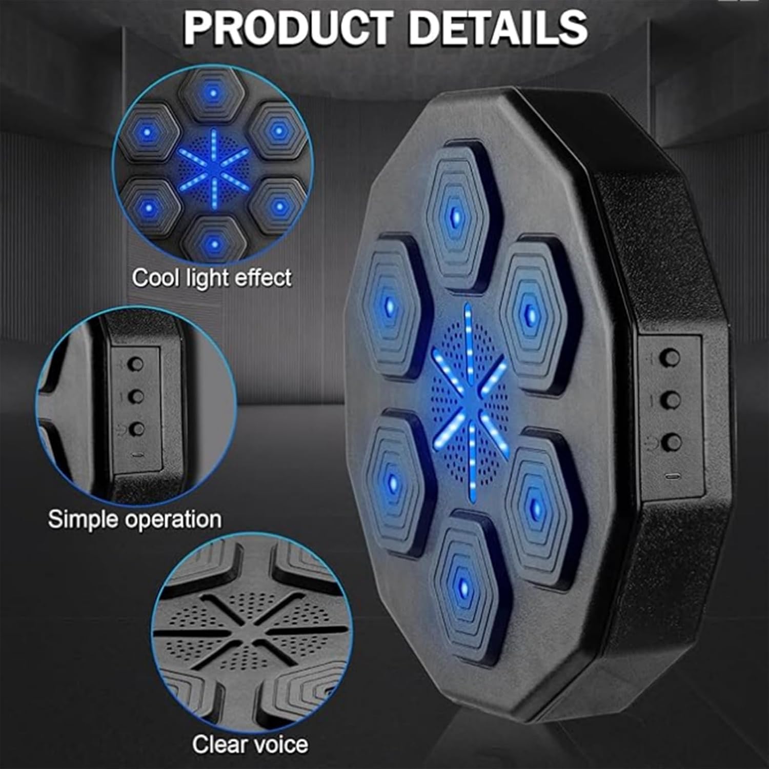 Music Boxing Machine,Wall Mounted Boxing Gym Equipment with LED Light Show,Wall Boxing Machine for Gym Office and Home