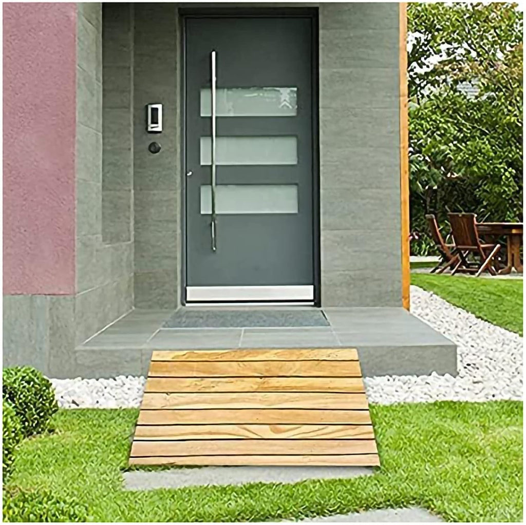 Wooden Portable Doorways Threshold Ramps, Home/Front Door/Yard Sill Step Ramp with Anti-Skid Surface, 2' 3' 4' 5' 6' Rise, Sidewalk Curb Ramp (Size : 30.8x30x8cm)