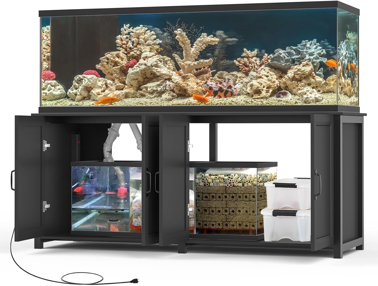 GDLF 180-200 Gallon Large Fish Tank Stand, Aquarium Stand with 72'*24' Tabletop Fits 125/150/180/200 Volumns Aquariums,2200LBS Capacity Heavy Duty