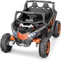 YunTopKids 2 Seater Ride On Car for Kids,12V 10AH Ride On UTV Toy,4WD Electric Car with Remote Control,4 Shock Absorbers,4 Motors, Soft Start,Music Player,Electric Cars for Kids Ages 3+,Black