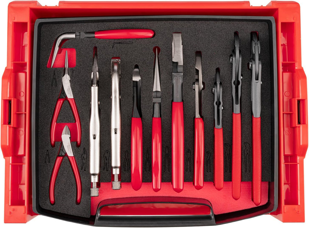 TEKTON Gripping, Cutting, and Locking Pliers Set with Open Top Drawer and Rack (12-Piece) | PLR96001