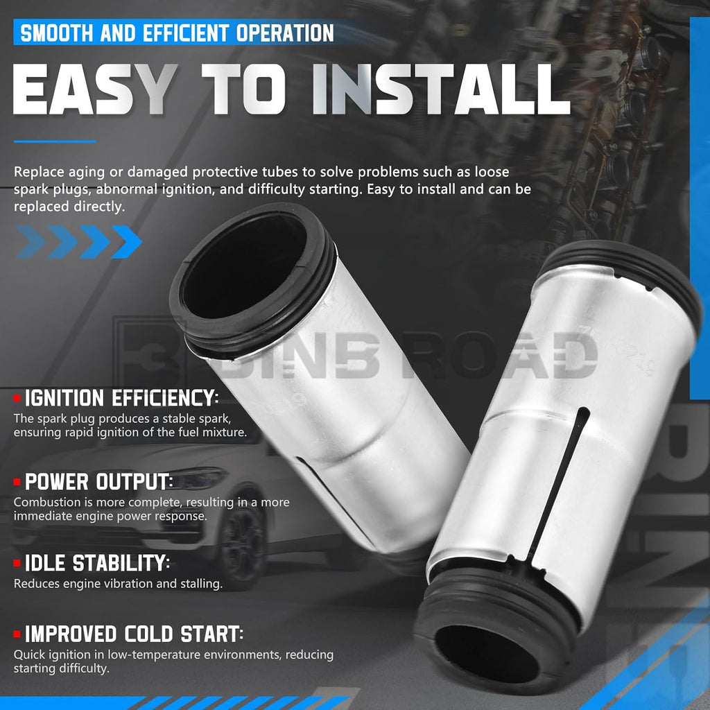 8Pcs Spark Plug Protect Tube Compatible with BMW X5 E53 E60 E63 E64 E65 E66 E70 (Replaces 11127570219)