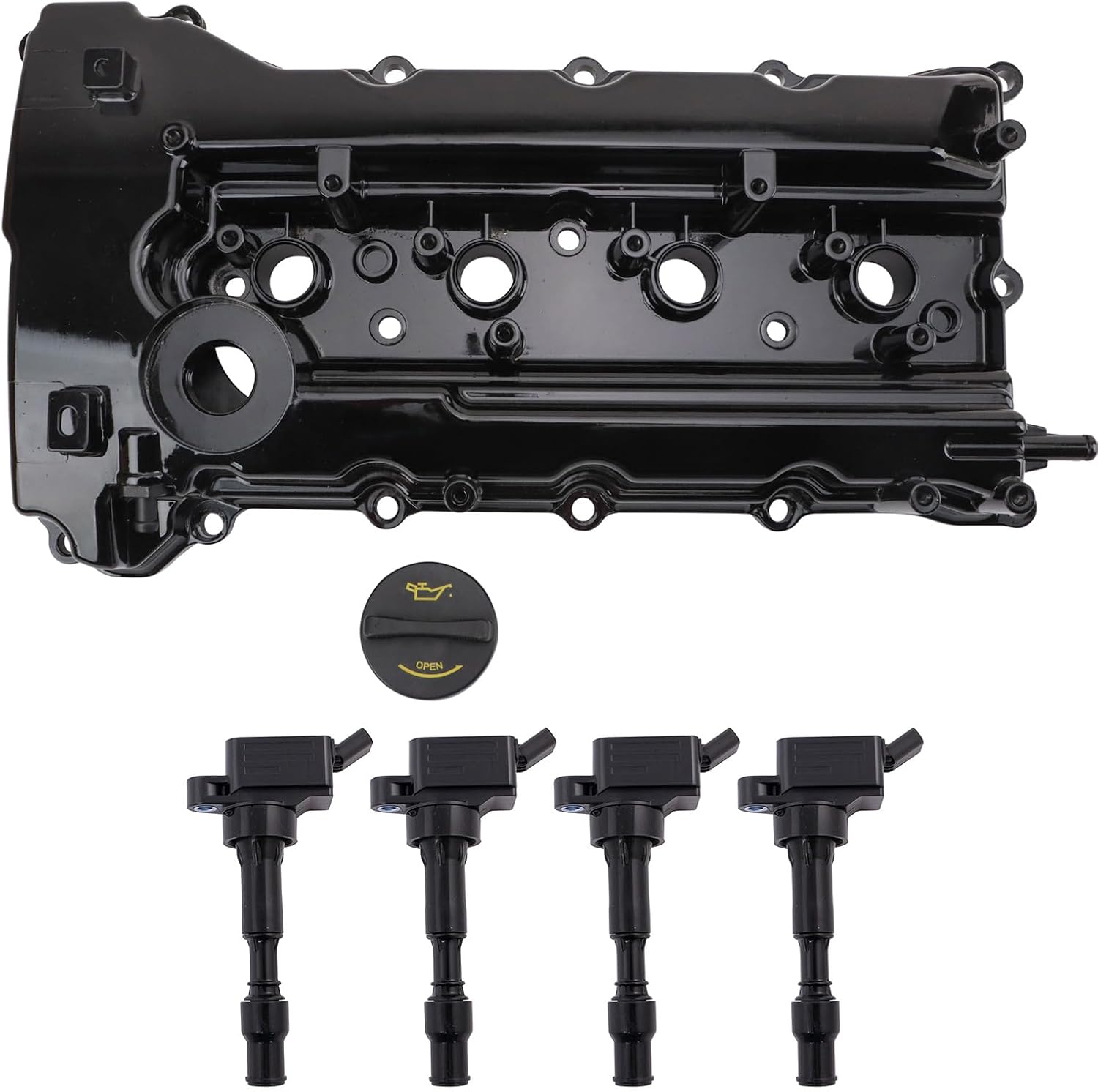 TRQ Ignition Coil Kit 4 Piece Compatible with 2015 Hyundai Sonata 2016 Kia Optima